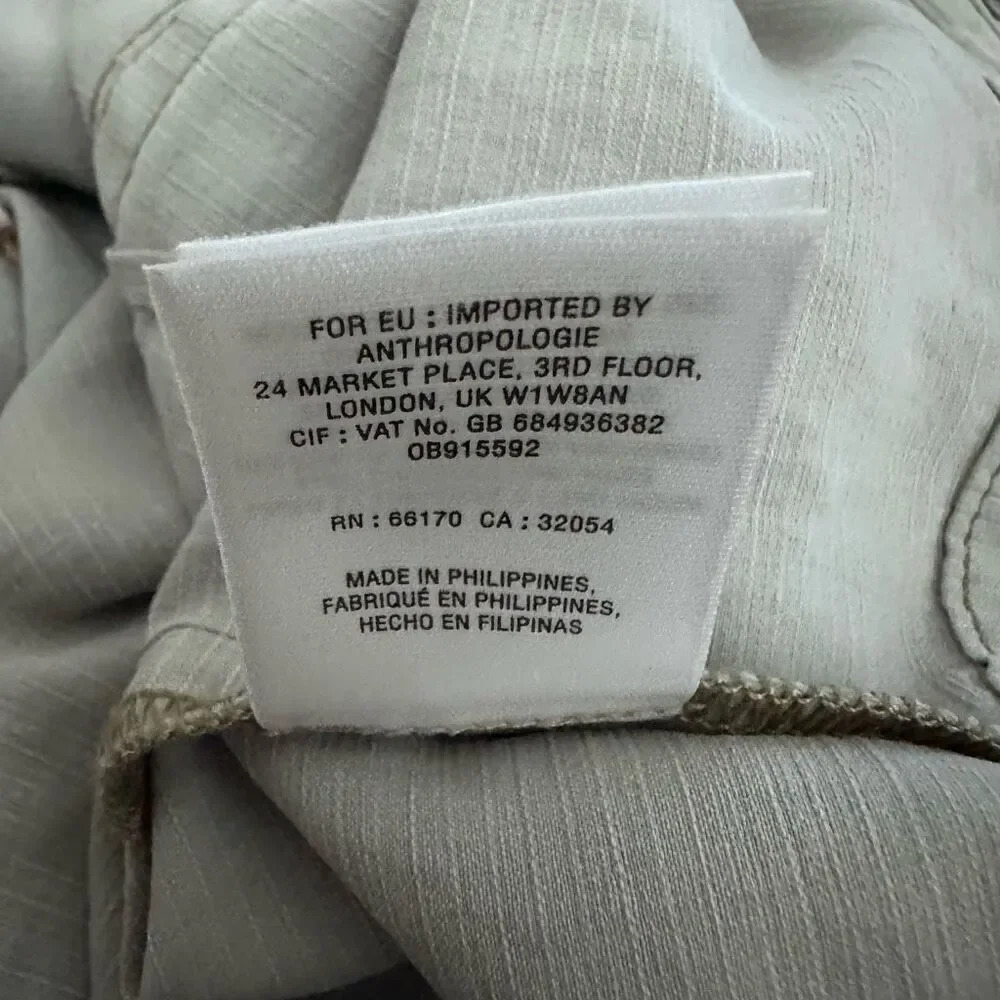 ANTHROPOLOGIE | Light Sage Green Jacket Linen Floral Piped Trucker Jacket | XL - Picture 15 of 15